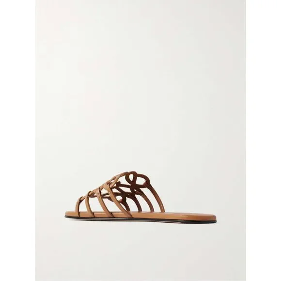 LOEWE Petal Anagram leather slides in Tan EU 38/ US 8 $890 - Picture 3 of 14